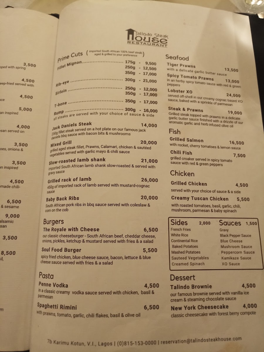 Menu Talindo Steak House-5